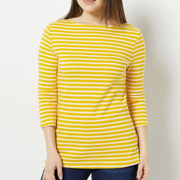 Isaac Mizrahi Live! Essential Yarn Dye Stripe 3/4 Sleeve Top  15190 - Picture 1 of 1